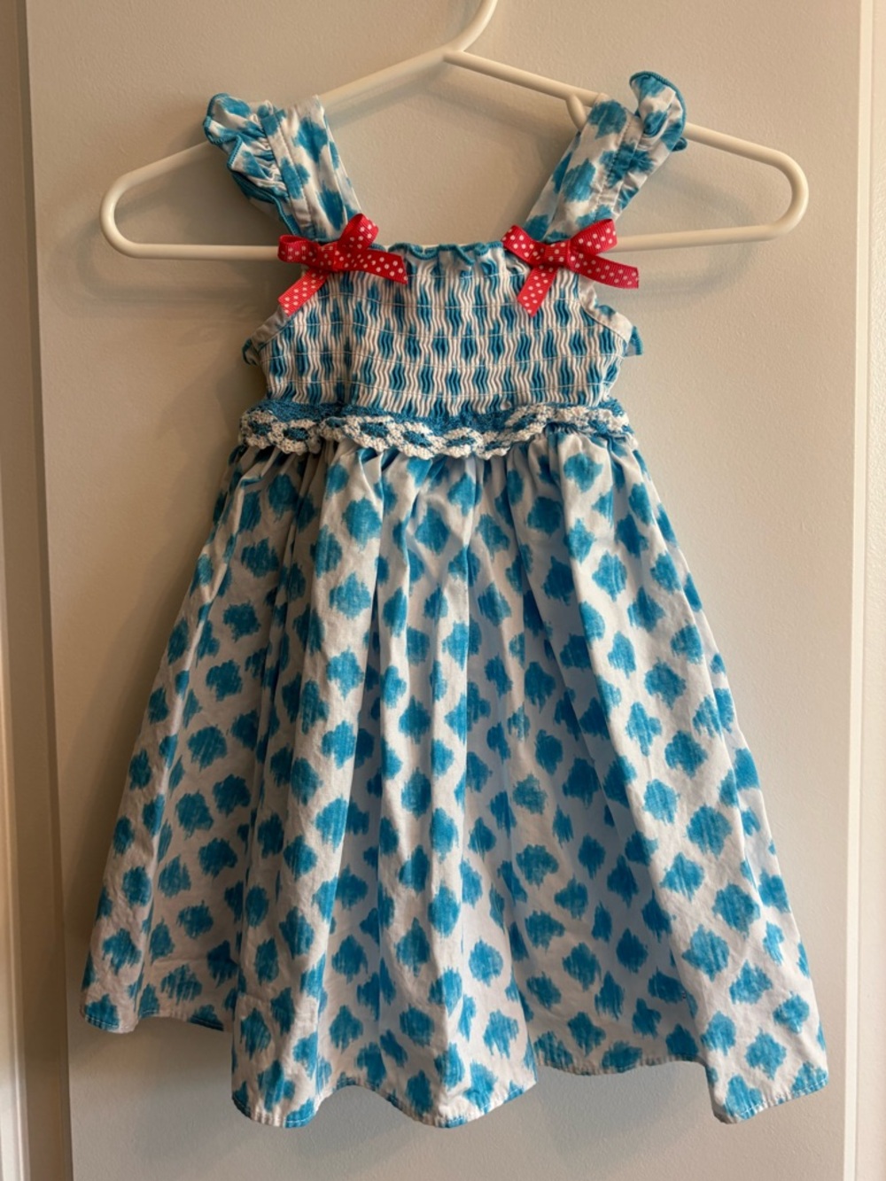 Sophie Rose 12mo Smocked Sundress with Bow Detail